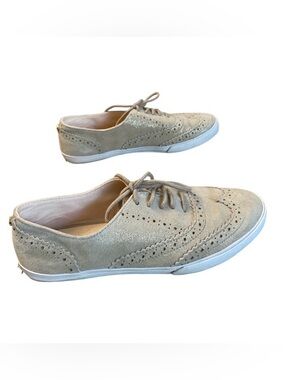 Kate Spade Caitlyn oxford sneakers in a champagne sparkle suede finish women 6.5
